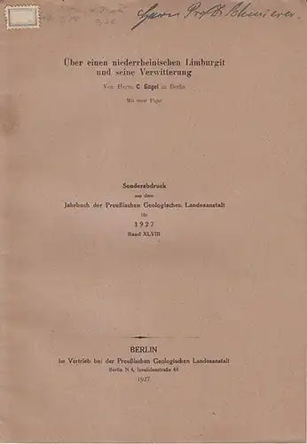 Gagel, C: Über einen niederrheinischen  Limburgit und seine Verwitterung.  (Sonderabdruck aus dem Jahrbuch der  Preußischen  Geologischen Landesanstalt für 1927.  Band XLVIII). 