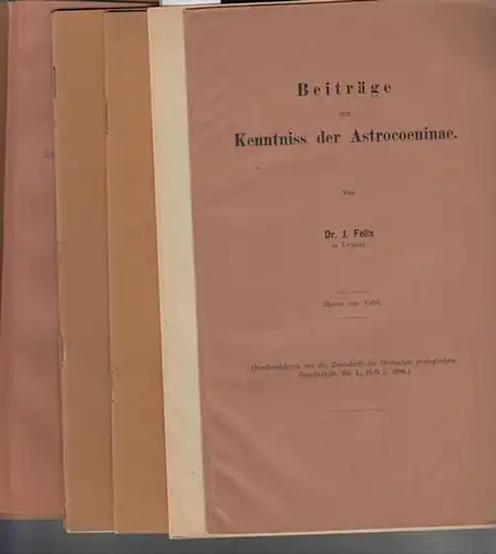 Konvolut von 6 Heften: Beiträge zur Kenntnis der Astrocoeninae (Sonderabdruck aus der Zeitschrift der Dt. geolog. Gesellschaft, Bd. 1, Heft 2, 1898) / Verkieselte Korallen.. 