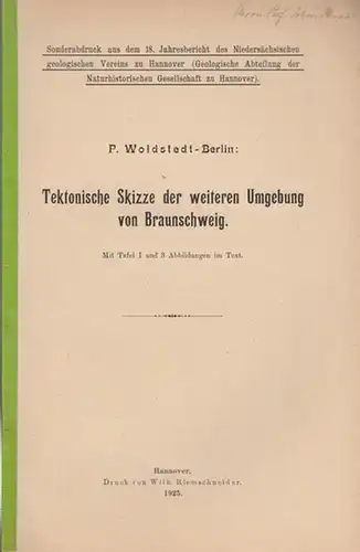 Woldstedt, P: Tektonische Skizze der weiteren Umgebung von Braunschweig.  (Sonderabdruck aus dem 18. Jahresbericht  des  Niedersächsischen geolog. Vereins zu Hannover (Geolog. Abtlg.  Der Naturhistor. Gesellschaft zu Hannover). 