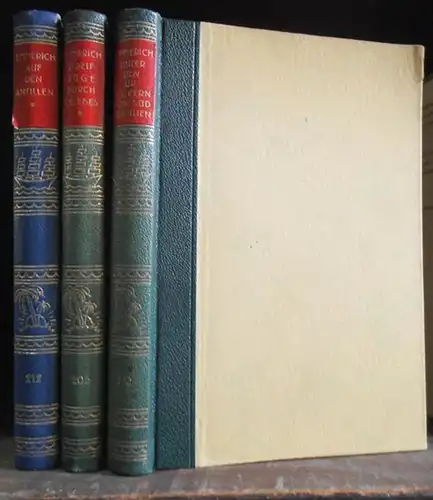 Emmerich, Ferdinand: Weltreisen und Forscher-Abenteuer. 1) Streifzüge durch Celebes. 2) Unter den Urvölkern von Südbrasilien. 3) Auf den Antillen. Konvolut mit 3 von 12 Bänden der Reihe. 