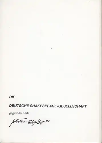 Deutsche Shakespeare-Gesellschaft. - Präsident: Mehl, Dieter: Shakespeare - Tage. 21. - 24. April 1994. Einladung mit Tgaungsprogramm, Anmeldungsformularen und Beilagen. 