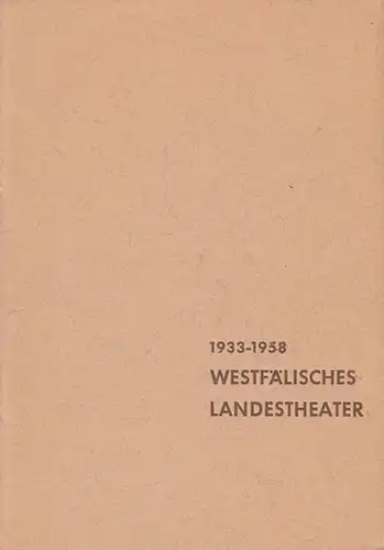 Westfälisches Landestheater. - Sitz Castrop - Rauxel. - Lessing, Gotthold Ephraim: Nathan der Weise. Spielzeit 1958 / 1959. Verantwortlich Falk, Walter Dr. / Jachmann, Jochen...