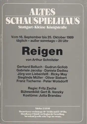 Stuttgart. Altes Schauspielhaus Kleine Königstraße. - Schnitzler, Arthur: Reigen. Spielzeit  1989. Regie Zecha, Fritz.    Bühne Venzky, Gert B.   Kostüm...