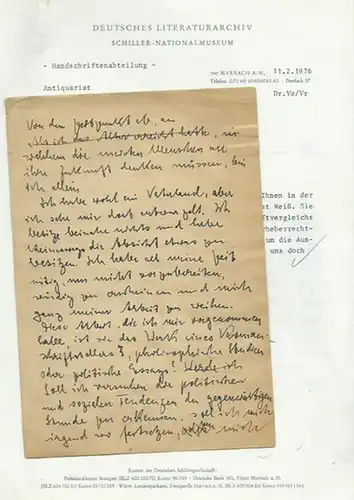 Weiß, Ernst (österreichischer Arzt und Schriftsteller, 1882-1940): Handschriftlicher biographischer Entwurf von Ernst Weiß. 