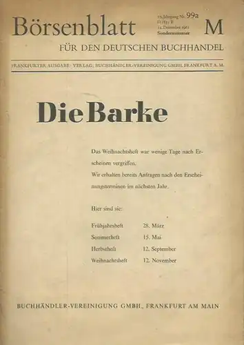 Die Neue Rundschau des Verlages S. Fischer. Ein Beitrag zur Publizistik und Literaturgeschichte der Jahre von 1890 bis 1925. In: Die Barke. Börsenblatt für den.. 