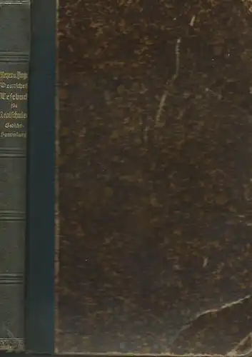 Deutsches Lesebuch für Realschulen und verwandte Lehranstalten in Anschluß an die preußischen Lehrpläne von 1891. Oberstufe: Gedichtsammlung für die Klassen III bis I
