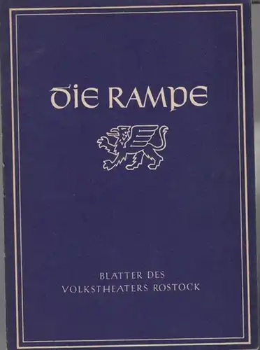 Rostock, Blätter des Volkstheaters Rampe. - Schiller, Friedrich: Kabale und Liebe. 1954 / 1955. Heft 15. Intendant: Perten, Hanns Anselm. Regie: Krebs, Hans. Bühne: Lißke...
