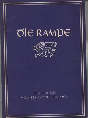 Rostock, Blätter des Volkstheaters Rampe.   Schiller, Friedrich: Kabale und Liebe. 1954 / 1955. Heft 15. Intendant: Perten, Hanns Anselm. Regie: Krebs, Hans. Bühne:.. 