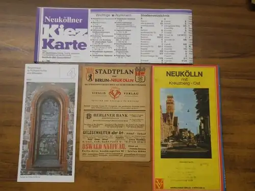 Berlin Neukölln: Berlin Neukölln. Konvolut mit 3 Karten und Plänen. Enthalten:  Vitalis (1950er Jahre) / Neukölln mit Kreuzberg-Ost - Verwaltungsverlag München (ca. 1972) / KiezKarte (1984). 