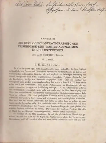 Dietrich, W. O: Die geologisch-stratigraphischen Ergebnisse der Routenaufnahmen durch Ostpersien. 