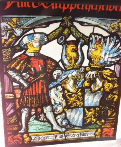 Wappenscheiben: Alte Wappenscheiben. Kunstkalender 1982 mit Gross Dia (durchleuchtbar). Folgende Bilder sind enthalten: Bayern und Pfalz   Gott erhalts! Wappenscheibe im Schloß Hohenschwangau /.. 