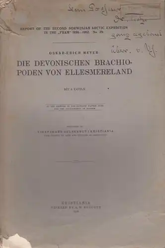 Meyer, Oskar-Erich: Die devonischen Brachiopoden von Ellesmerelland.  Report of the second Norwegian Arctic Expedition in the "Fram" 1898 - 1902. No. 29). 