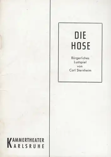 Die Hose. Regie: Reinsch, Wolfgang.  Kostüme: Cieluszek, Otti. Mit: Vetter, Günther / Vogel, Heidi / Dubbert, Christa / Olms, Volkmar / Trotha, Uwe von / Gottschald, Erich. U.a. Mit Texten von Carl Sternheim, Alfred Polgar Friedrich W. Schmuck u.a
