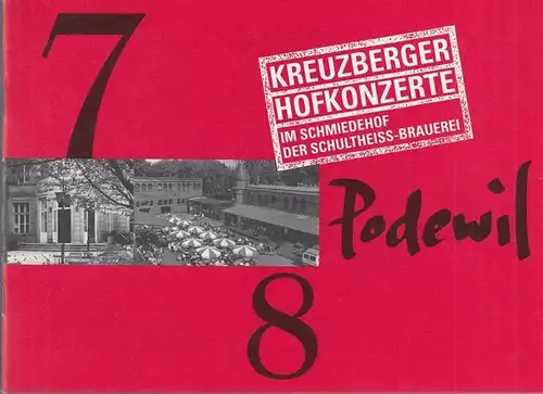 Berlin Kreuzberg. - Kreuzberger Hofkonzerte  (Podewil ) im Schmiedehof der Schultheiss - Brauerei Berlin: Kreuzberger Hofkonzerte. Aus dem Programm: Variations on a scene (Joan Jonas, Alvin Curran) / Musikfilme von Peter Greenaway (John Cage, Robert Ashle
