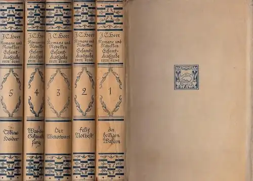Heer, Jakob Christoph: Romane und Novellen. Erste Reihe in fünf Bänden. Band 1: In heiligen Wassern. Band 2: Felix Notvest. Band 3: Der Wetterwart. Band 4: Was die Schwalbe sang. Band 5: Tobias Heider. 