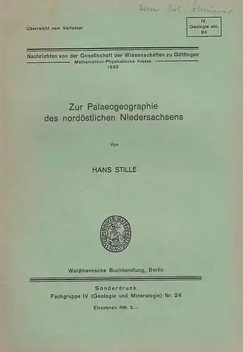 Stille, Hans: Zur Palaeogeographie des nordöstlichen Niedersachsens.  Sonderabdruck . Fachgruppe IV ( Geologie und Mineralogie ) Nr. 24. 
