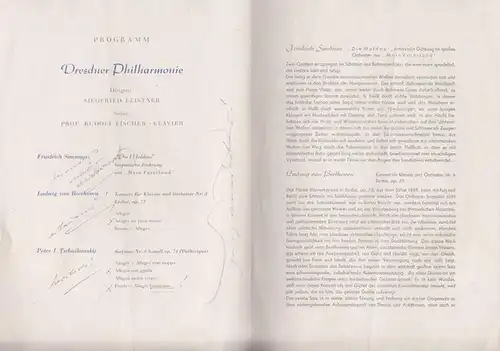 2. Sinfonie - Konzert.  Spielzeit 1952. Dirigent: Leistner, Siegfried. - Solist / Klavier, Fischer, Rudolf