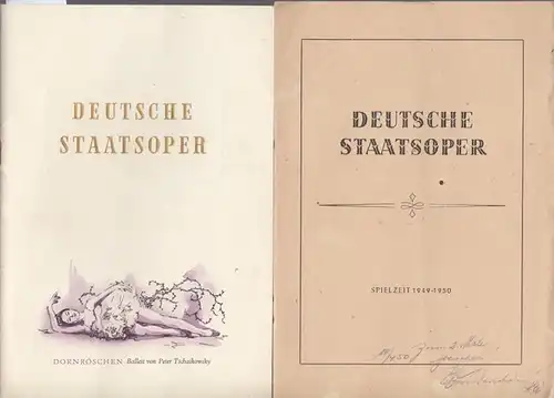 Dornröschen. Ballett.  Spielzeit 1950.  Dirigent: Großmann, Gustav.   Inszenierung / Choreographie: Gsovsky, Tatjana.   Darsteller: Trofimowa, Natascha / Reinholm, Gert /.. 