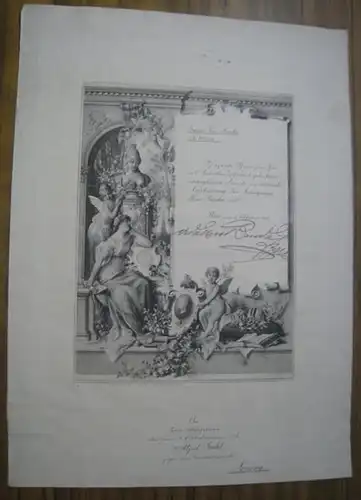 Budil, Alfred. - Benda, Adalbert. - Pozsony (Komitat Pressburg, Ungarn), Belobigungsurkunde für Oberleutnant Alfred Budil von Feldzeugmeister Adalbert Benda (Gruppe Fzm. Benda. No. 609 /...