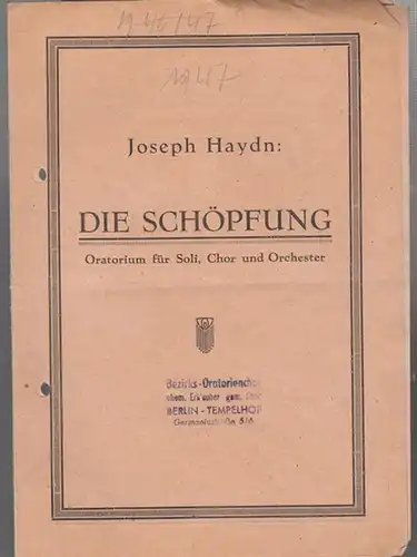 Die Schöpfung. Oratorium für Soli, Chor und Orchester. Textheft