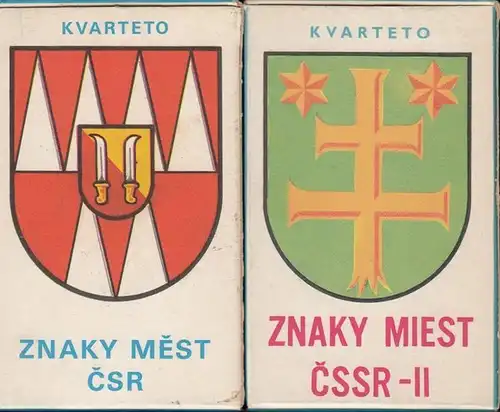 Kvarteto: Kvarteto. Znaky Mest I und II. CSR / CSSR. (Quartettspiel Wappen der Städte). 