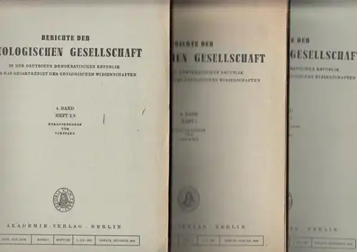 Vorstand der Geologischen Gesellschaft (Hrsg):   W. Wamser (Schriftltg.): Berichte der Geologischen Gesellschaft in der Deutschen Demokratischen Republik für das Gesamtgebiet der geologischen Wissenschaften.. 