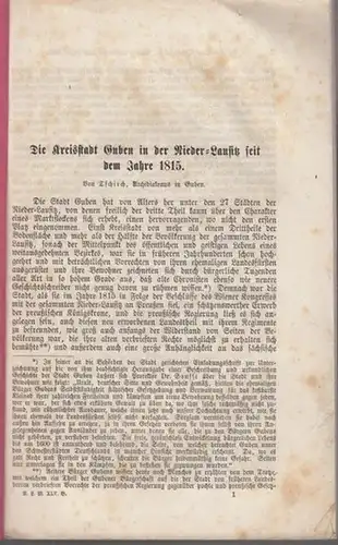 Die Kreisstadt Guben in der Nieder - Lausitz seit dem Jahre 1815 (Sonderdruck aus: Neues Lausitzisches Magazin, herausgegeben von E. E. Struve, 45. Band, erstes Doppelheft)