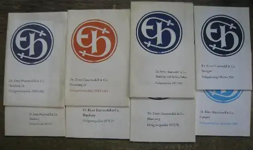 Konvolut mit 8 Verlagsverzeichnissen Dr. Ernst Hauswedell & Co, 1967 / 1968; 1970 / 1971; 1974 / 1975; 1975 / 1976; 1980 / 1981; 1982 / 1983; September 1984; Oktober 1986