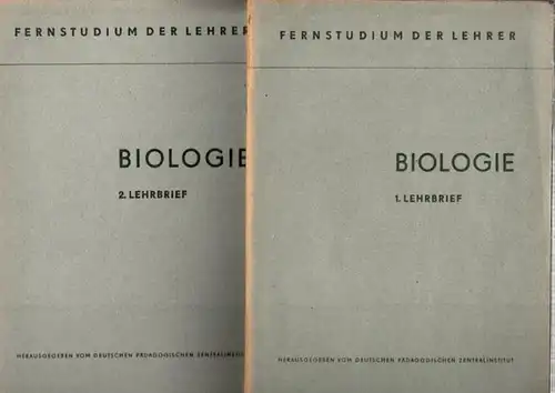 Biologie - Herausgegeben vom Deutschen Pädagogischen Zentralinstitut / Ministerium für Volksbildung: Fernstudium der Lehrer - Biologie. Lehrbrief 1 bis Lehrbrief 20 in 19 Heften (Lehrbrief 15/16 als Doppelnummer in einem Heft). 