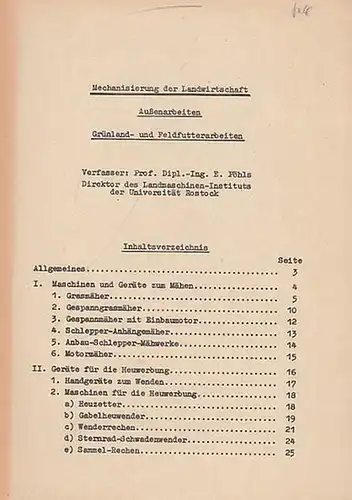 Pöhls, E: Grünland- und Feldfutterarbeiten.  (Mechanisierung der Landwirtschaft - Außenarbeiten). 