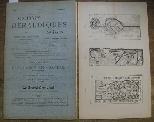 Grellet, Jean (Réd.): Archives Héraldiques Suisses. Septembre  1896,   No 9,  10.  Année. - Organe de la Société Suisse d'Héraldique,  paraissant à Neuchatel. 