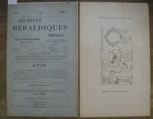 Grellet, Jean (Réd.): Archives Héraldiques Suisses. Décembre  1896,   No 12,  10.  Année. - Organe de la Société Suisse d'Héraldique,  paraissant à Neuchatel. 