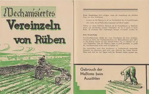 Landmaschinen - Institut Halle, Autoren - Kollektiv. - Hrsg.: Rat des Bezirkes, Abteilung Landwirtschaft: Mechanisiertes Vereinzeln von Rüben. 