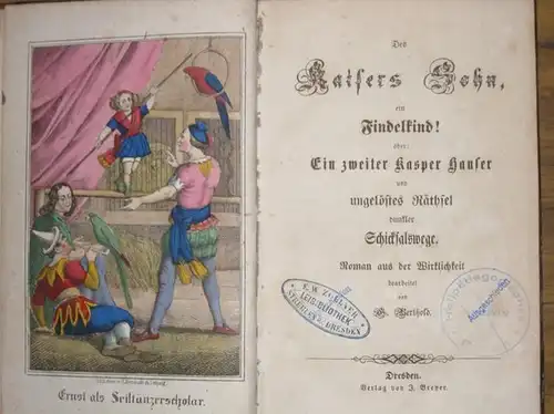 Berthold, Gustav Adolf: Des Kaisers Sohn, ein Findelkind ! oder: Ein zweiter Kasper Hauser und ungelöstes Räthsel dunkler Schicksalswege. Roman aus der Wirklichkeit. [ 1. Theil ]. 