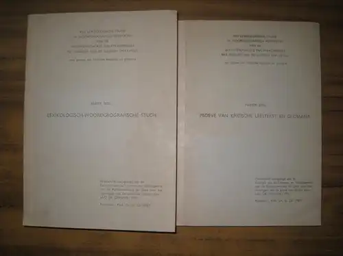 Grauwe, Luc de / G. de Smet (Promotor): Een lexikologische studie in woordgeografisch perspektief van de Wachtendonckse psalmfragmenten met inbegrip van de glossen van Lipsius ; met proeve van kritische leestekst en glossaria. Erste Deel 1. Lexikologisch-