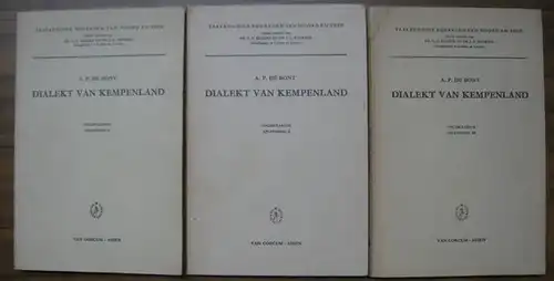 Bont, A. P. de: Dialekt van Kempenland. Meer in het bijzonder d ' oerse taol. Deel II and III: Vocabularium, Aflevering I - III. Met tekeningen van J. A. Louwers (= Taalkundige Bijdragen van noord en zuid, IX). 