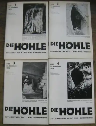 Höhle, Die.   Trimmel, Hubert (Schriftleitung): Die Höhle. 27. Jahrgang 1976, Hefte 1   4, so komplett.  Zeitschrift für Karst  und.. 