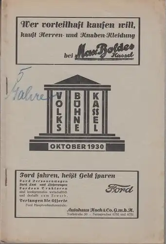 Volksbühne Kassel. Oktober 1930. Amnestie. Schauspiel von Karl Maria Finklenburg. Inszenierung: Hans v. Wild. Bühnenbild: Hellmuth Schubert. Aufführung im Kleinen Theater im Oktober 1930