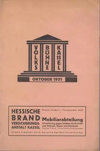 Volksbühne Kassel. Oktober 1931. Aida ( Verdi ) / Die Lustigen Weiber von Windsor ( Otto Nicolai )
