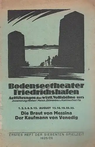 Blätter der Württembergischen Volksbühne. Erstes ( 1. ) Heft der siebenten ( 7. ) Spielzeit 1925 / 1926. Mit 2 Besetzungslisten zu ' Die Braut.. 