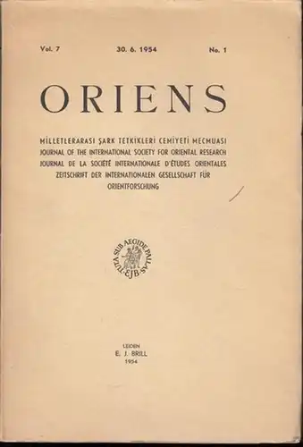 Oriens. - Rahmeti Arat, W. Eberhard, H. Güterbock, M. Fuad Köprülü, H. Ringgren, H. Ritter (Hrsg.). - Hellmut Ritter / Franz Rosenthal / A.F.L.Beeston /...