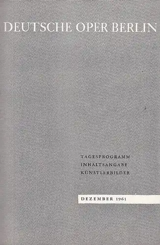 Deutsche Oper Berlin.   Willibald Gluck: Orpheus und Eurydike. Programmheft der Deutschen Oper, 12. Aufführung der Neuinszenierung: 1. Januar 1962. Muikalische Leitung: Ernest Bour.. 