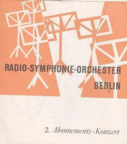 Radio - Symphonie - Orchester Berlin. 12. und 13. Oktober 1958 im Konzertsaal der Hochschule für Musik