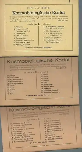 Ebertin, Reinhold: Kosmobiologische Kartei. Teile 1 - 3 (von 5) mit den Nummern 1 - 60. Beilage zum Mitteilungsblatt ' Kosmobiologie. '. 