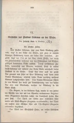 Liebenau. - Gade, Heinrich: Geschichte des Fleckens Liebenau an der Weser. 