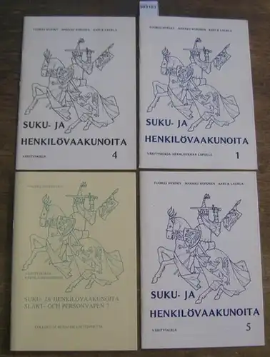 Collegium Heraldicum Fennicum (Ed.) - Segersven, Anders / Tuomas Hyrsky / Markku Koponen / Kari K. Laurla (authors): Suku- Ja Henkilövaakunoita. Värityskirja. No. 1: Heraldiikkaa Lapsille / No. 4, 5 / No. 7 : Släkt-Och Personvapen. 