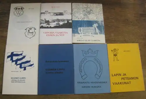 Laurla, Karl K: 7 kirjaa: Viipurin Vaakuna Ennen Ja Nyt / Sortavalan Vaakuna / Suomen Lippu-finska Flaggan-The Fiinish Flag / Suomen Lippu kautta aikojen / Kruunattu Hevosenkenkä Espoon Vaakuna / Lapin Ja Petsamon Vaakunat. 