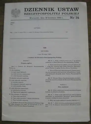Urzad Rady Ministrow (Ed.) / Walesa, L: Dziennik Ustaw - Rzeczypospolitej  Polskiej Nr. 34, Warszawa, dnia 30 kwietnia 1993 r. Ustawa 154 z dnia 19 lutego 1993. 