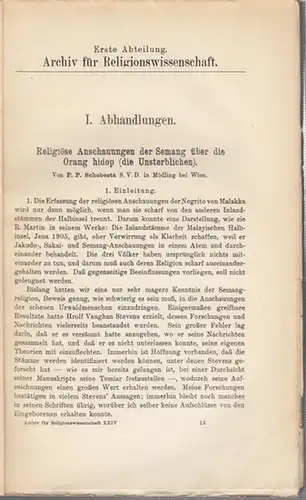 Archiv für Religionswissenschaft. - Otto Weinreich / M. P. Nilsson ( Hrsg.): Archiv für Religionswissenschaft. Fünfundzwanzigster ( 25. ) Band, Heft 3 / 4. 