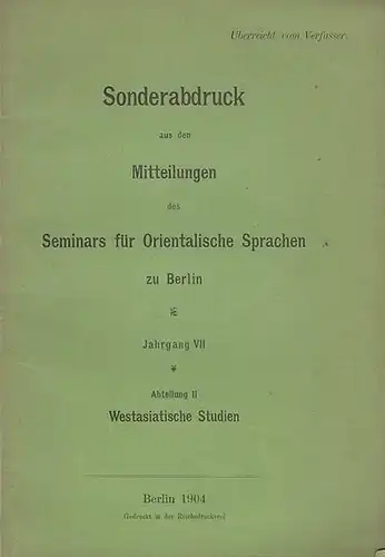 Thopdschian, Hagob: Die inneren Zustände von Armeinien unter Asot I. (ausgenommen die Geschichte des armenischen Naxararowt ' iwns und der armenischen Kirche ). Sonderabdruck.. 